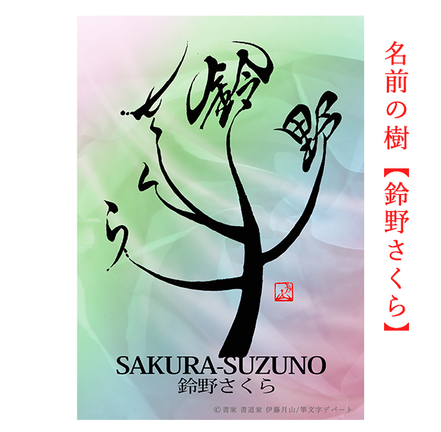 苗字が漢字で名前がひらかなの制作例「鈴野さくら」