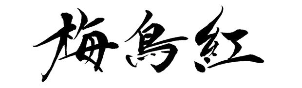 美しく高級感のある「梅鳥紅」は横組みの配置で行書体を創作した筆文字です。